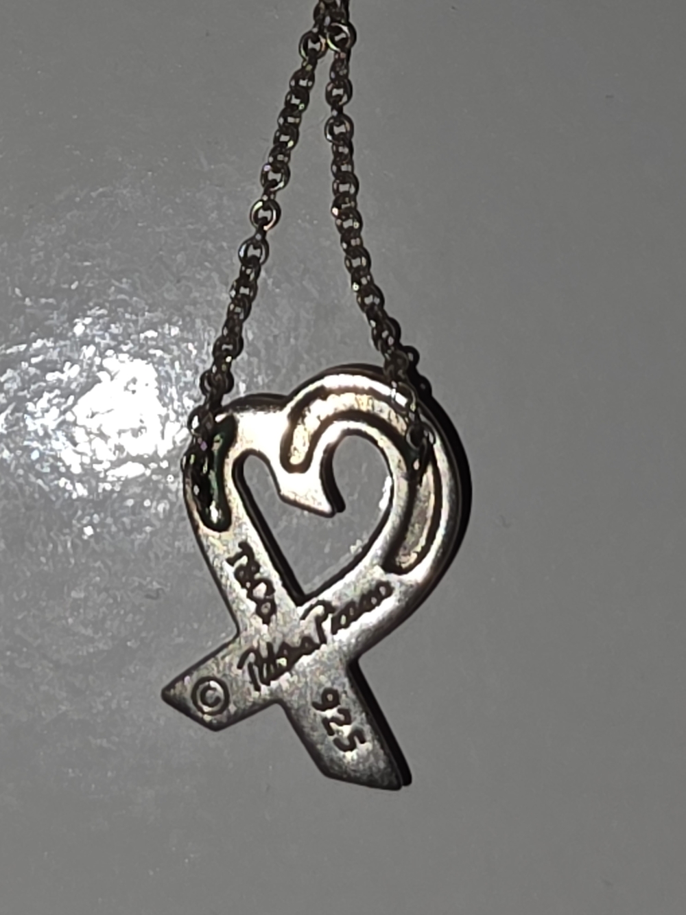 Tiffany & Co Paloma Picasso Sterling Silver Loving Heart Pendant Necklace 17"